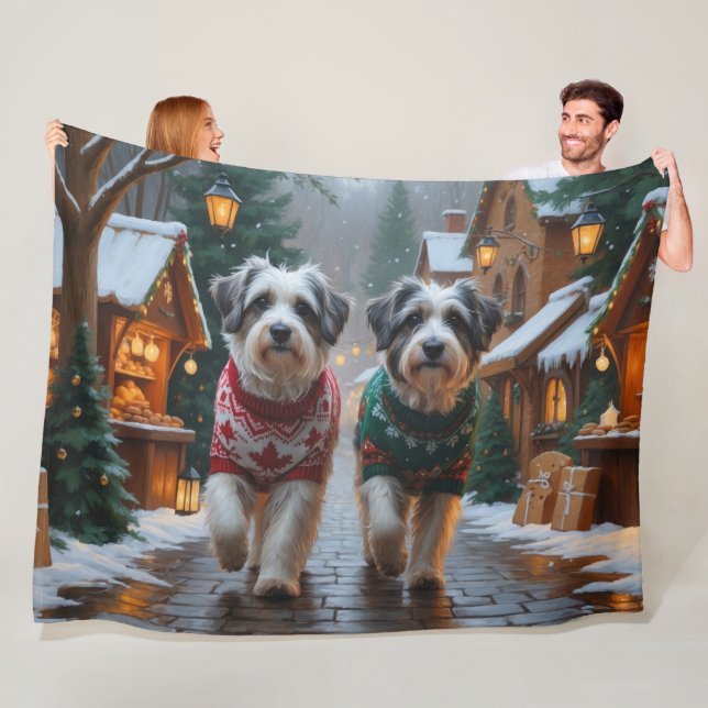 Havanese Hunde Weihnachten Schnee Feiertag  Fleecedecke (Beispiel)