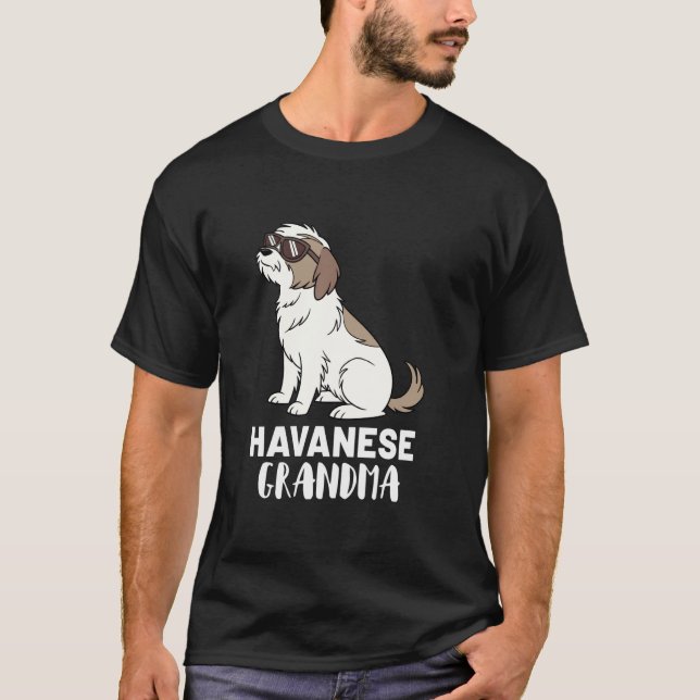 Havanese-Hundebesitzer-Oma T-Shirt (Vorderseite)