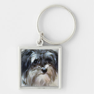 Havanese Hundeerstklassiger quadratischer Schlüsselanhänger