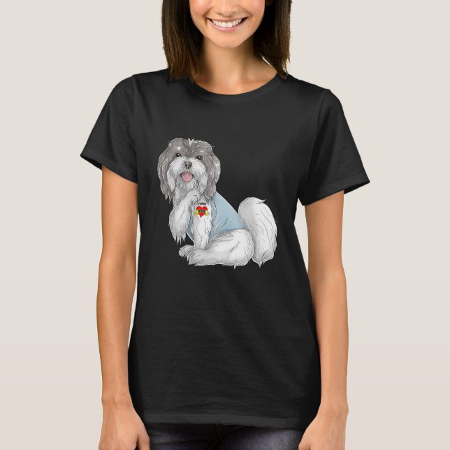 Havanese I Liebe Mama Tattoo Dog Funny Mother Day T-Shirt (Vorderseite)
