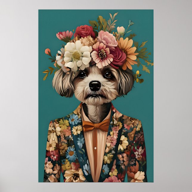 Havanese im Anzug Poster, Havanese Porträt Poster (Vorne)