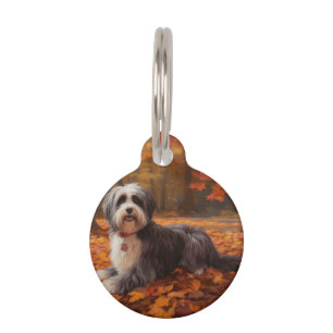 Havanese im Herbst Blätterfall inspiriert Haustiermarke