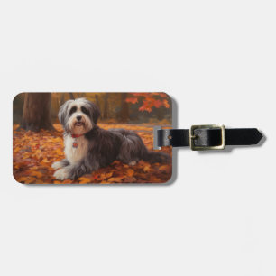 Havanese im Herbst Leaves Fall Inspiriert Gepäckanhänger