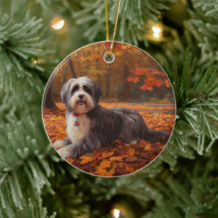 Havanese im Herbst Leaves Fall Inspiriert Keramik Ornament
