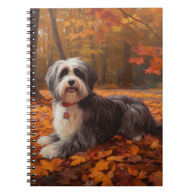 Havanese im Herbst Leaves Fall Inspiriert Notizblock (Vorderseite)