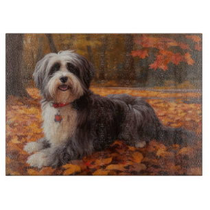 Havanese im Herbst Leaves Fall Inspiriert Schneidebrett