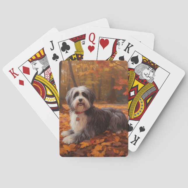 Havanese im Herbst Leaves Fall Inspiriert Spielkarten (Rückseite)