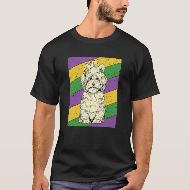 Havanese Jester Mardi Gras Dog Mom or Dad T-Shirt (Vorderseite)