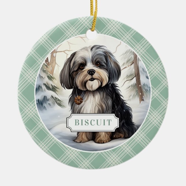 Havanese Keramik Circle Ornament (Vorne)