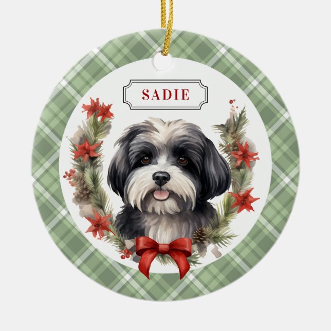 Havanese Keramik Circle Ornament (Vorne)