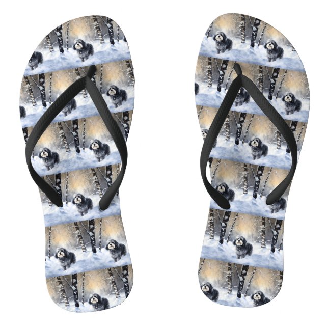 Havanese Let It Snow Weihnachten Flip Flops (Fußbett)
