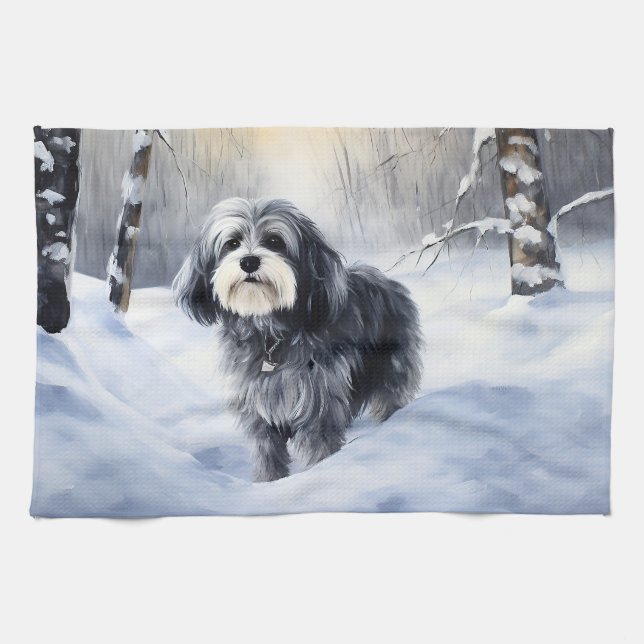 Havanese Let It Snow Weihnachten Geschirrtuch (Horizontal)