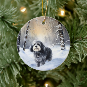 Havanese Let It Snow Weihnachten Keramik Ornament