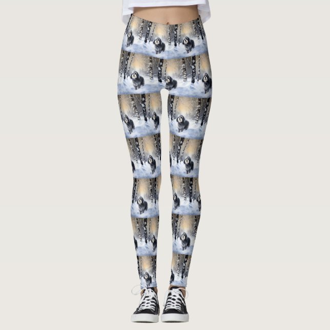 Havanese Let It Snow Weihnachten Leggings (Vorderseite)