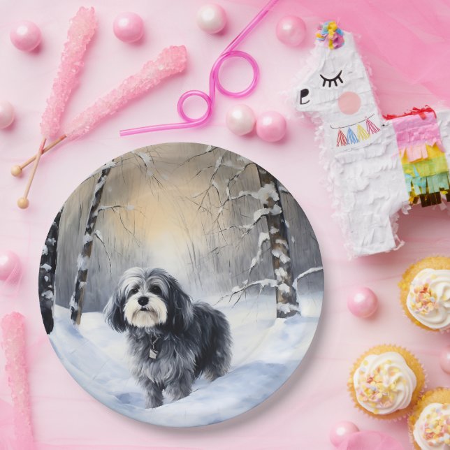 Havanese Let It Snow Weihnachten Pappteller (Party)