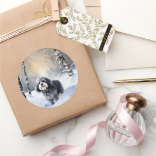 Havanese Let It Snow Weihnachten Runder Aufkleber