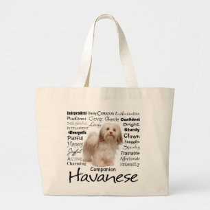 Havanese Merkmal-Taschen-Tasche Jumbo Stoffbeutel