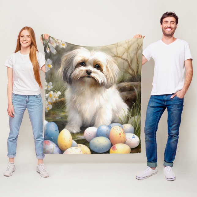 Havanese mit Ostereiern Fleecedecke (Beispiel)