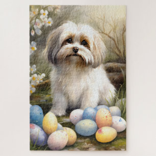 Havanese mit Ostereiern Puzzle