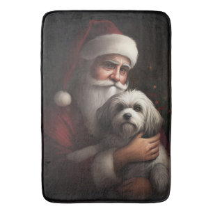 Havanese mit Weihnachtsmann Weihnachten Badematte