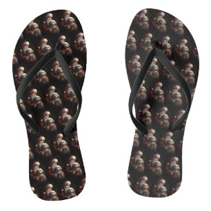 Havanese mit Weihnachtsmann Weihnachten Flip Flops