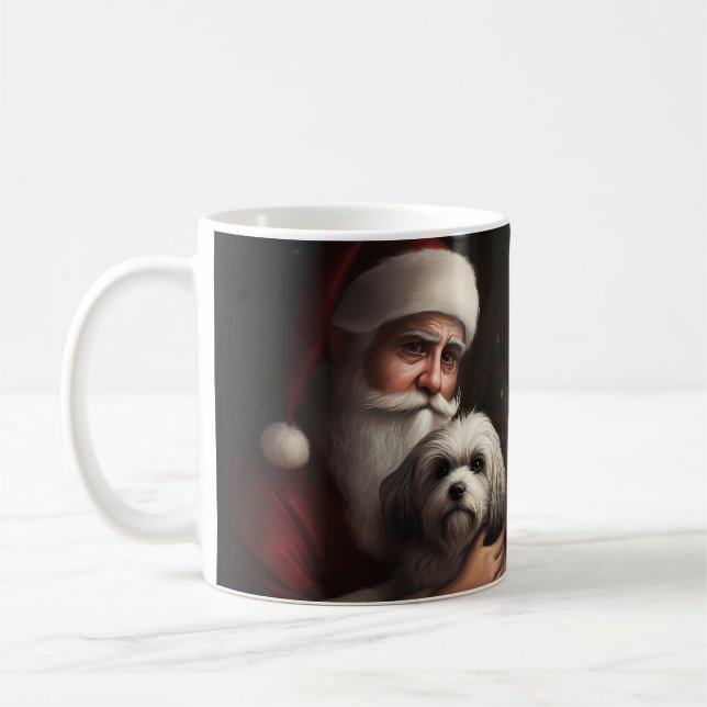 Havanese mit Weihnachtsmann Weihnachten Kaffeetasse (Links)