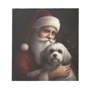 Havanese mit Weihnachtsmann Weihnachten Notizblock