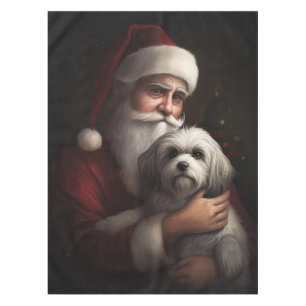 Havanese mit Weihnachtsmann Weihnachten Tischdecke