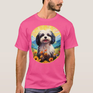 Havanese Mountain Blume Niedlicher, farbenfroher W T-Shirt