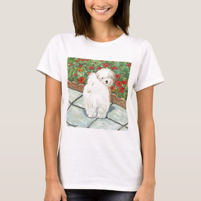 Havanese n Poppies Kunst, Dichtung und Musik T-Shirt (Vorderseite)