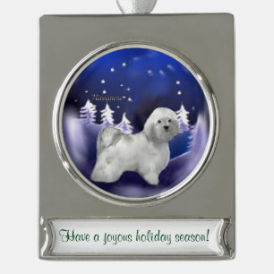 Havanese Personalisierte Weihnachten Banner-Ornament Silber
