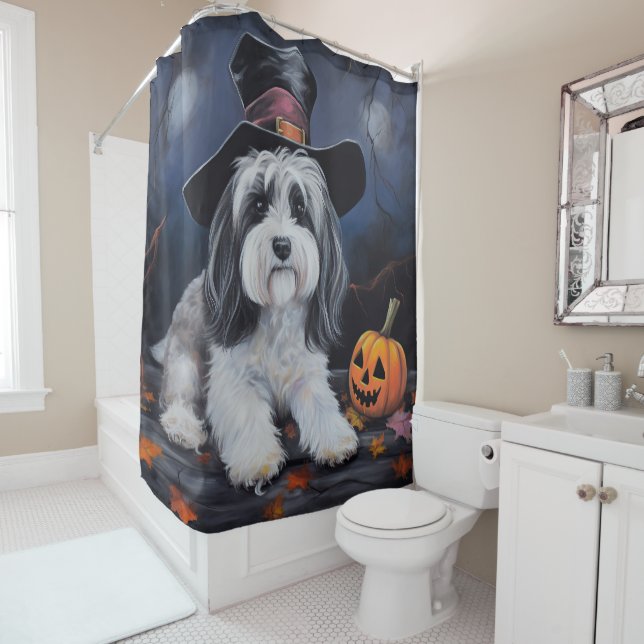 Havanese Pumpkins Halloween Beängstigend Duschvorhang (Beispiel)