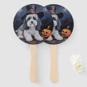 Havanese Pumpkins Halloween Beängstigend Fächer