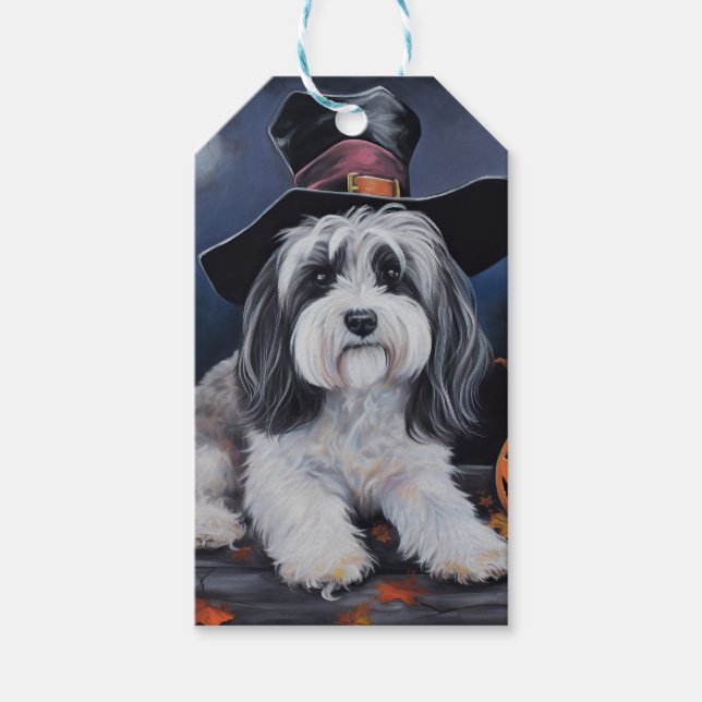 Havanese Pumpkins Halloween Beängstigend Geschenkanhänger (Vorderseite)