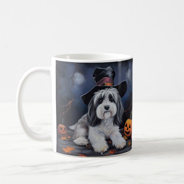 Havanese Pumpkins Halloween Beängstigend Kaffeetasse (Links)