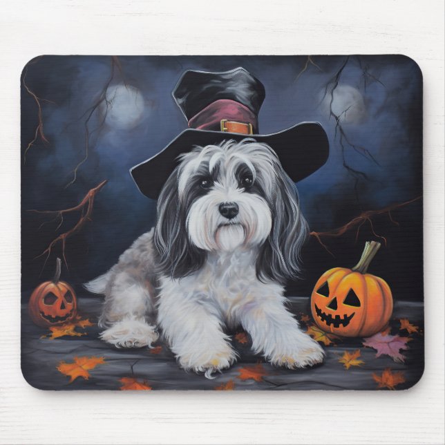 Havanese Pumpkins Halloween Beängstigend Mousepad (Vorne)