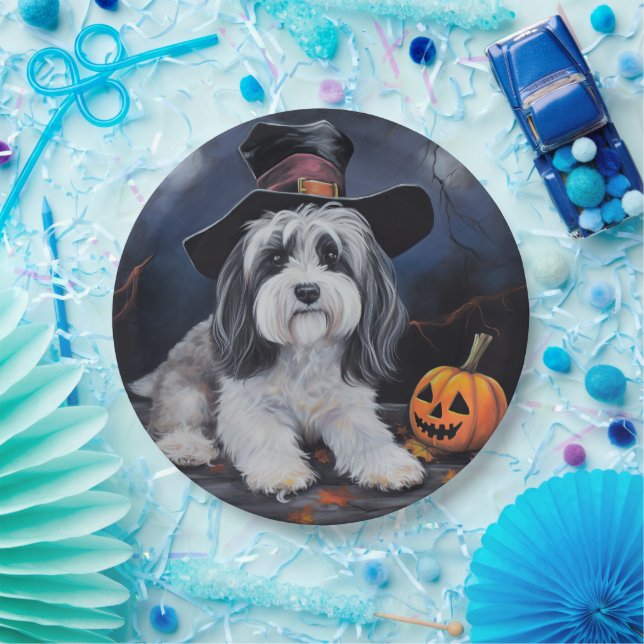 Havanese Pumpkins Halloween Beängstigend Pappteller (Party)