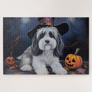 Havanese Pumpkins Halloween Beängstigend Puzzle