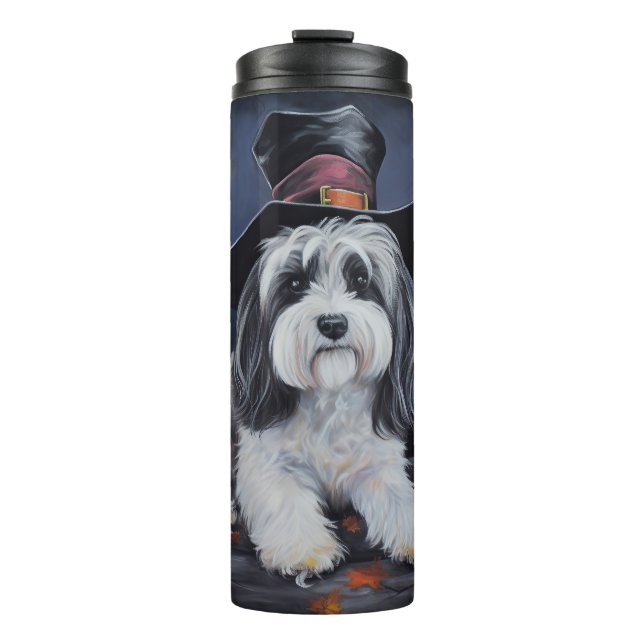Havanese Pumpkins Halloween Beängstigend Thermosbecher (Vorderseite)