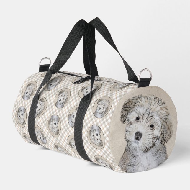 Havanese Puppy Malerei Sable Original Haustier Hun Duffle Bag (Linke Seite)