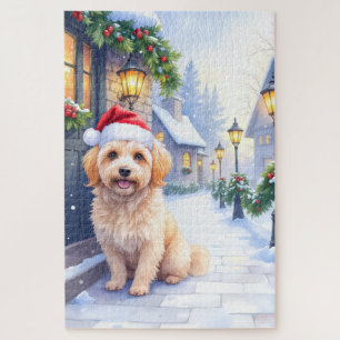 Havanese Schneedorfgang Santa-Hut Weihnachten Puzzle