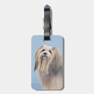 Havanese (Silber) Malerei - Niedliche Original Hun Gepäckanhänger