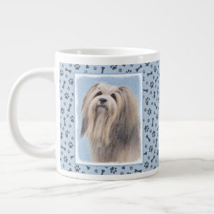 Havanese (Silber) Malerei - Niedliche Original Hun Jumbo-Tasse