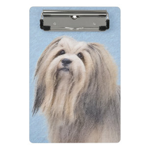 Havanese (Silber) Malerei - Niedliche Original Hun Mini Klemmbrett