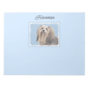 Havanese (Silber) Malerei - Niedliche Original Hun Notizblock
