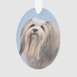 Havanese (Silber) Malerei - Niedliche Original Hun Ornament
