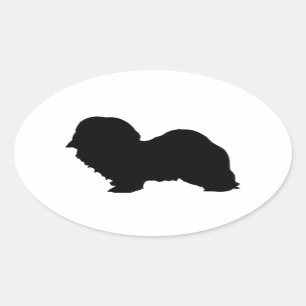 havanese Silhouette Ovaler Aufkleber