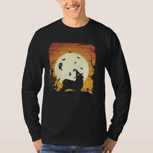 Havanese Silhouettes Happy Halloween Night T-Shirt (Vorderseite)