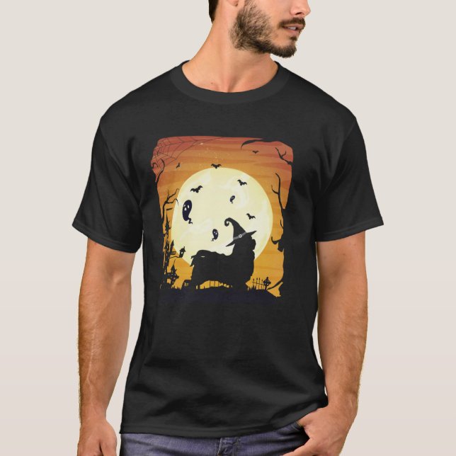 Havanese Silhouettes Happy Halloween Night T-Shirt (Vorderseite)