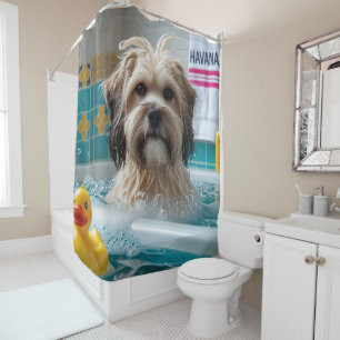 Havanese Sloppy Sleepy Niedlich Funny Duschvorhang
